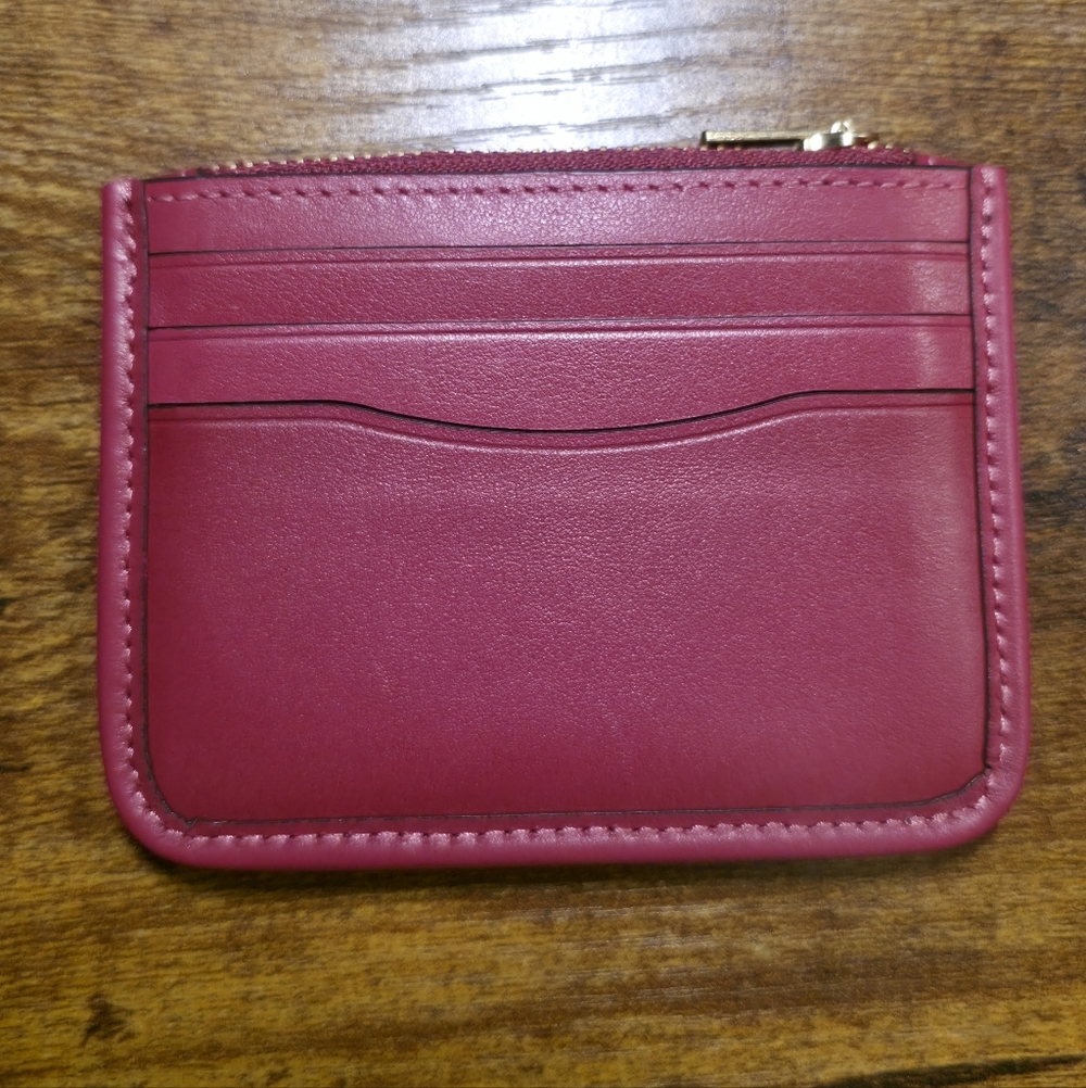 Coach Refined Calf Leather Zip Card Case In Hyacinth Rare - Picture 2 of 6